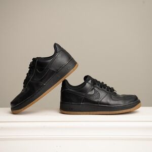 Nike Air Force 1 Low Black Gum Sole Men's 10.5 Nike 488298-034 Streetwear Urban